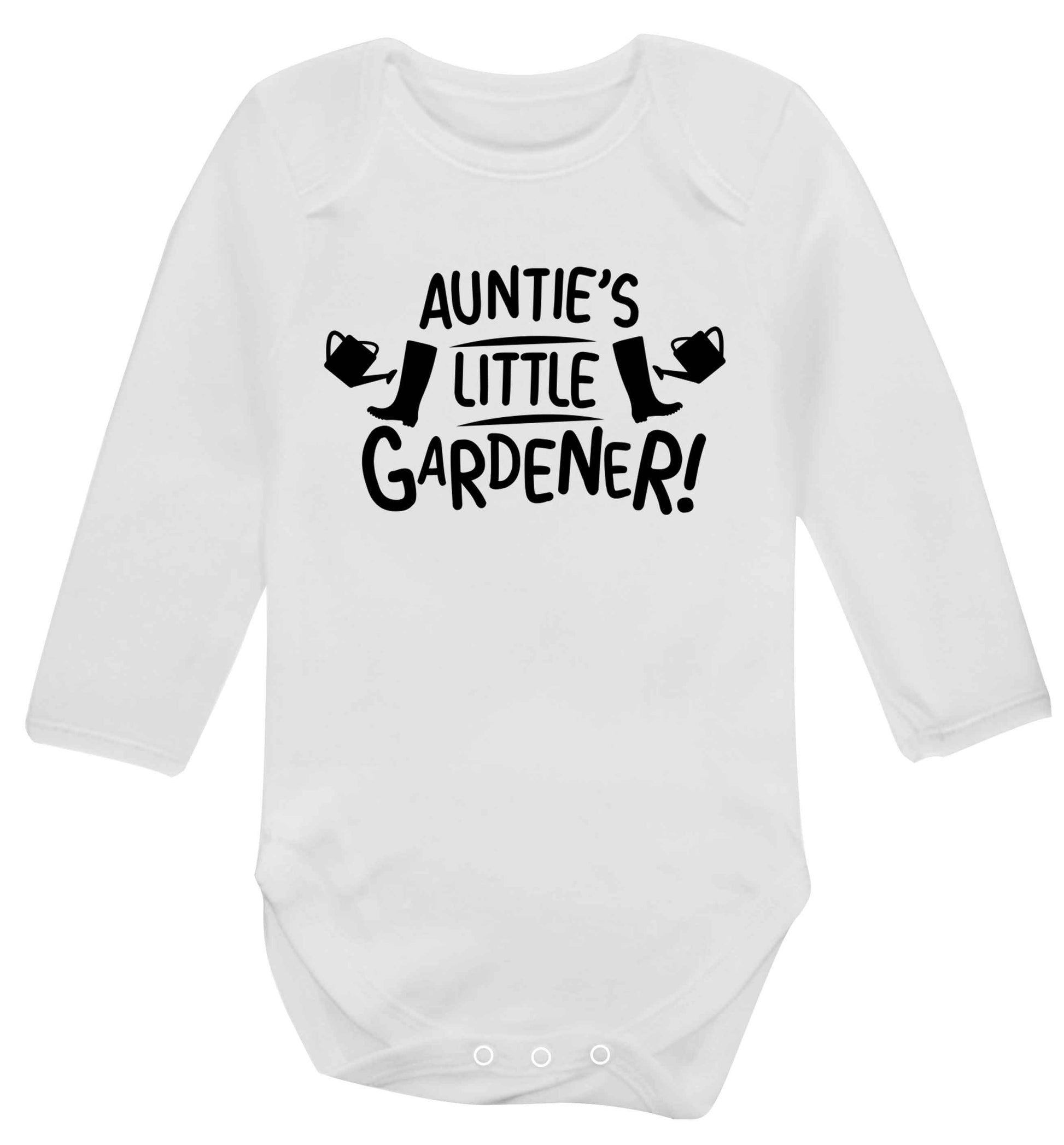 Auntie's little gardener Baby Vest long sleeved white 6-12 months