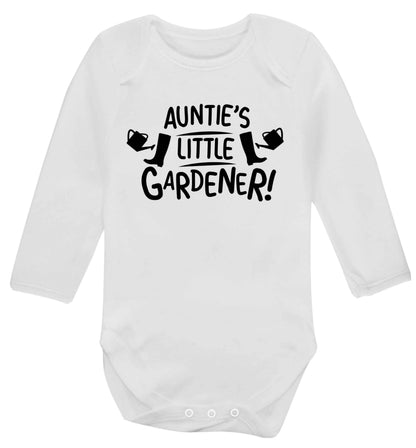 Auntie's little gardener Baby Vest long sleeved white 6-12 months