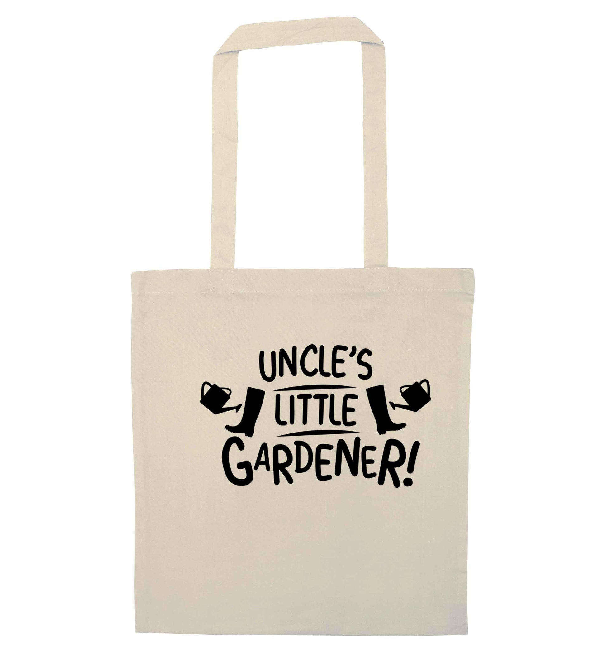 Uncle's little gardener natural tote bag