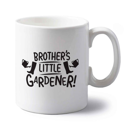 Brother's little gardener left handed white ceramic mug 