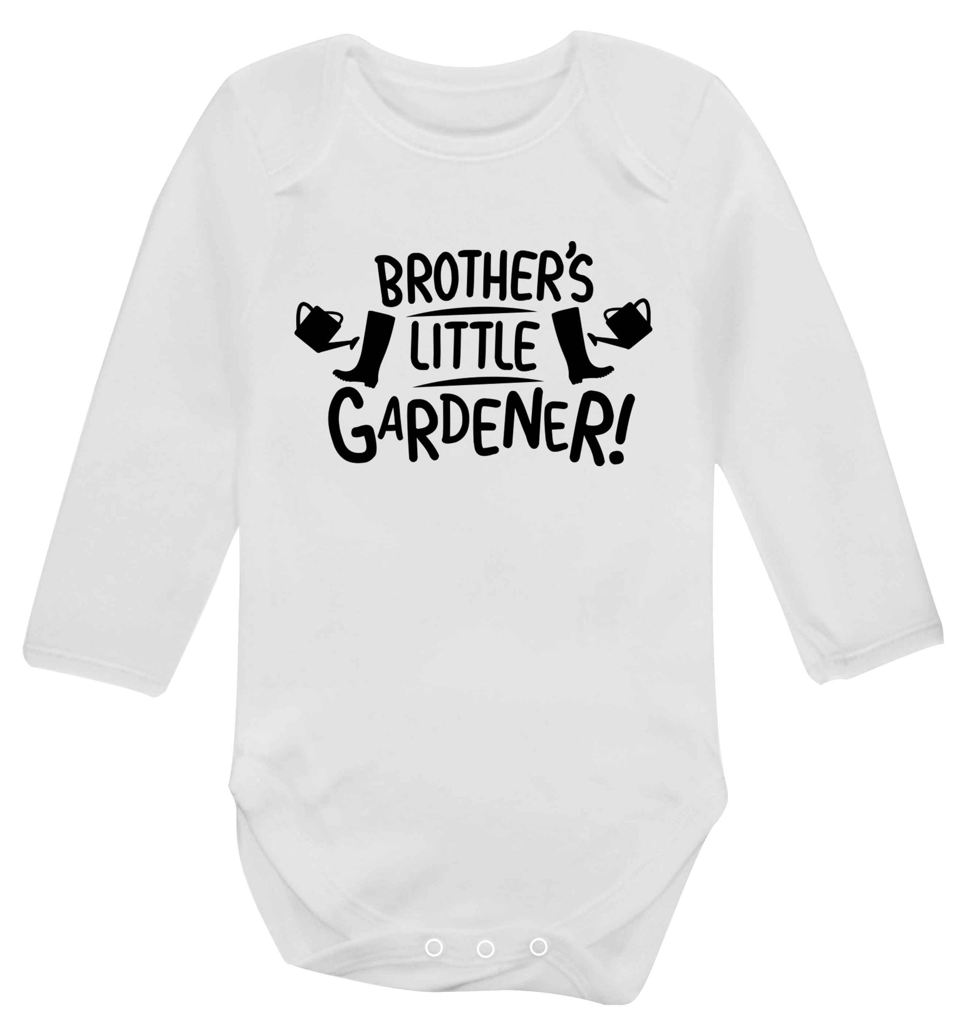 Brother's little gardener Baby Vest long sleeved white 6-12 months