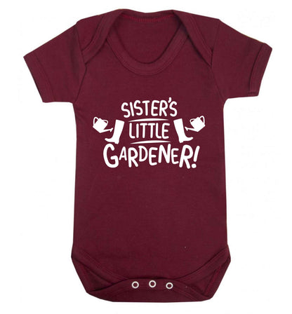 Sister's little gardener Baby Vest maroon 18-24 months