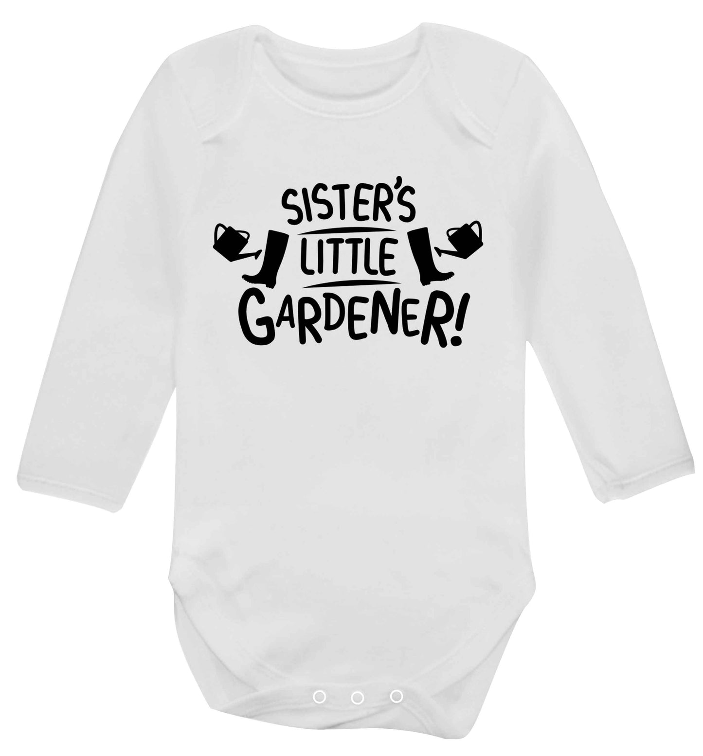 Sister's little gardener Baby Vest long sleeved white 6-12 months