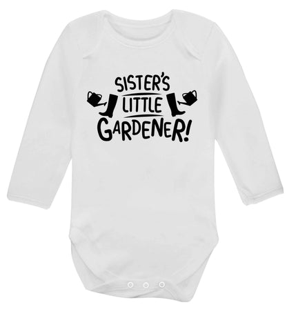 Sister's little gardener Baby Vest long sleeved white 6-12 months