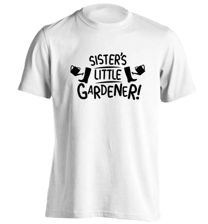 Sister's little gardener adults unisex white Tshirt 2XL