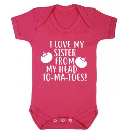 I love my sister from my head to-ma-toes Baby Vest dark pink 18-24 months