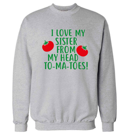 I love my sister from my head to-ma-toes Adult's unisex grey Sweater 2XL