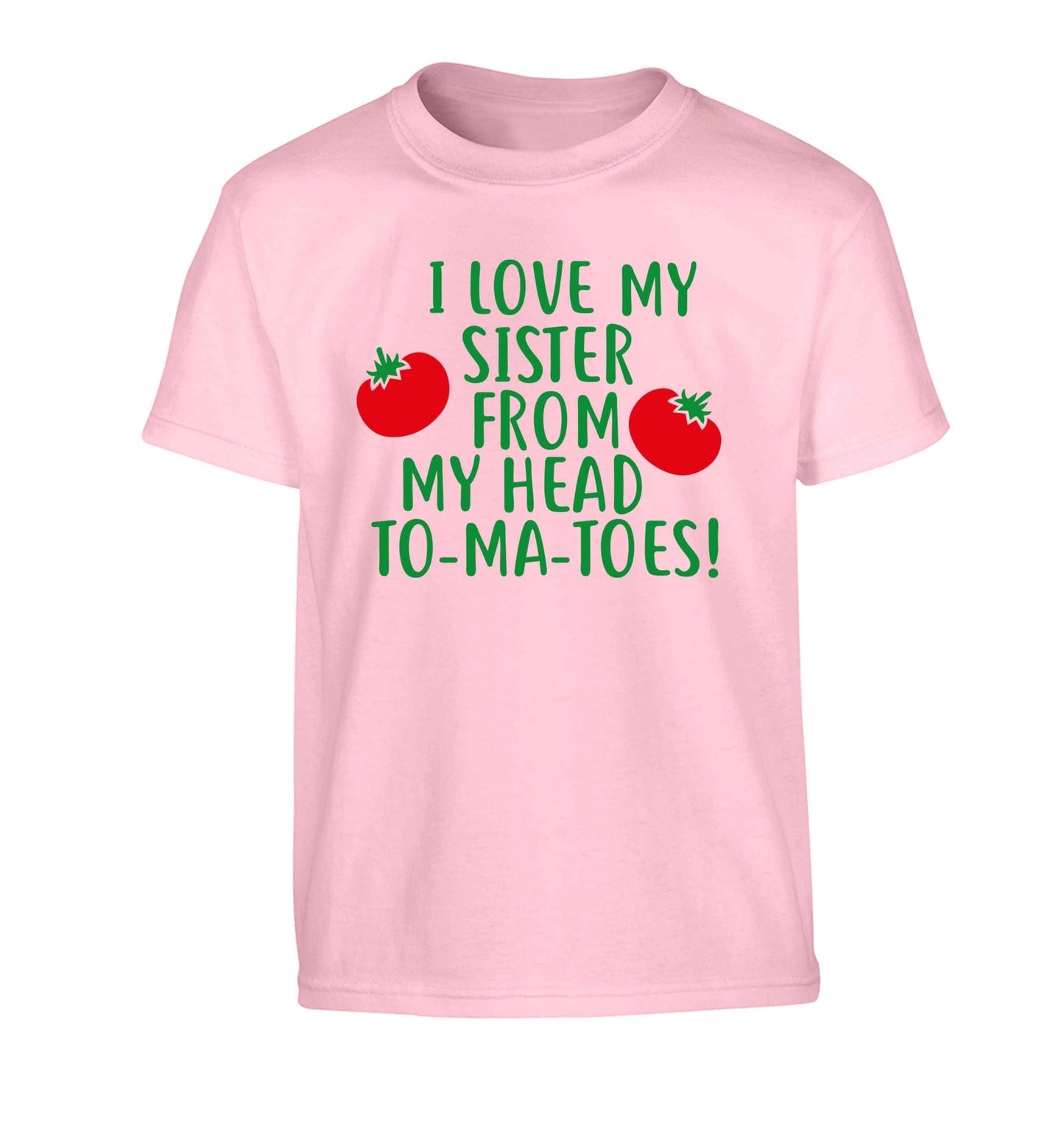 I love my sister from my head to-ma-toes Children's light pink Tshirt 12-13 Years