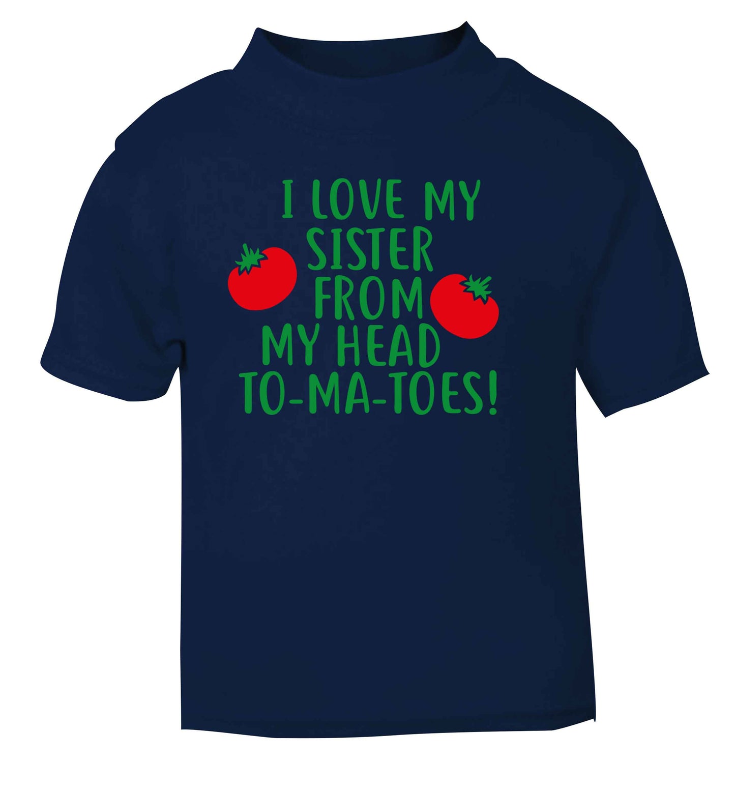 I love my sister from my head to-ma-toes navy Baby Toddler Tshirt 2 Years