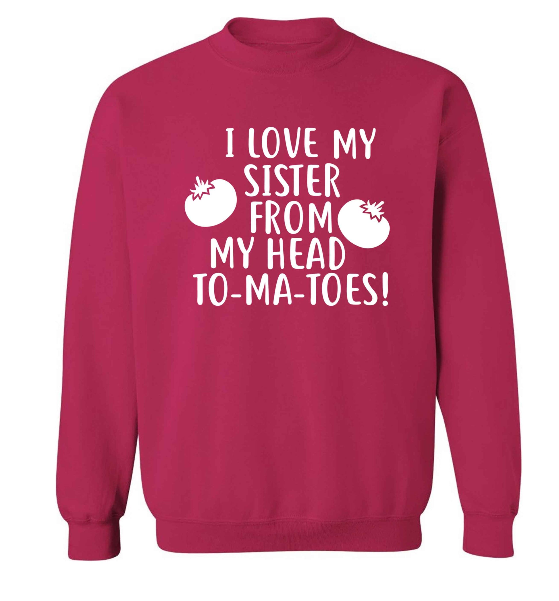 I love my sister from my head to-ma-toes Adult's unisex pink Sweater 2XL