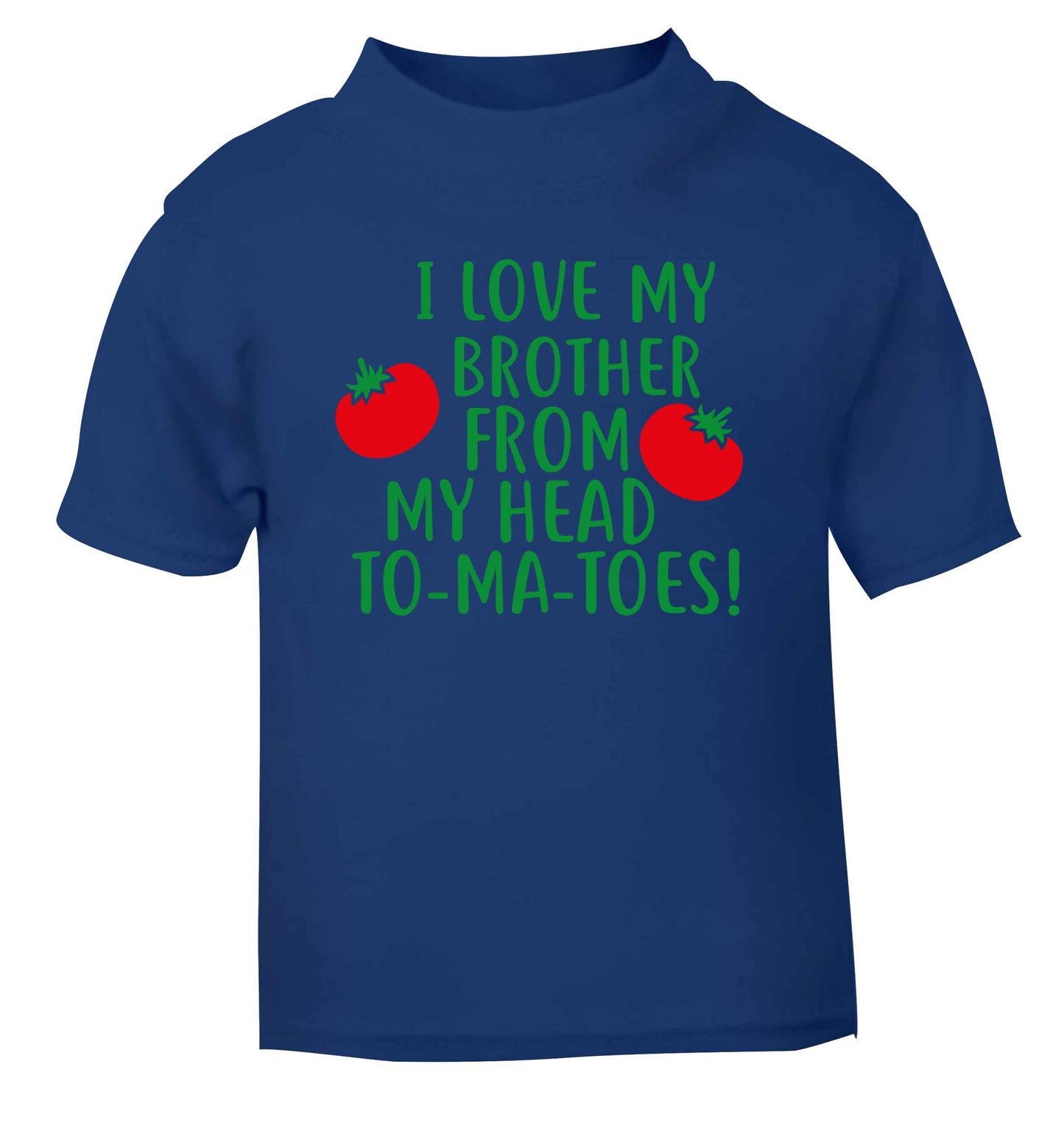 I love my brother from my head to-ma-toes blue Baby Toddler Tshirt 2 Years