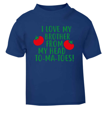 I love my brother from my head to-ma-toes blue Baby Toddler Tshirt 2 Years
