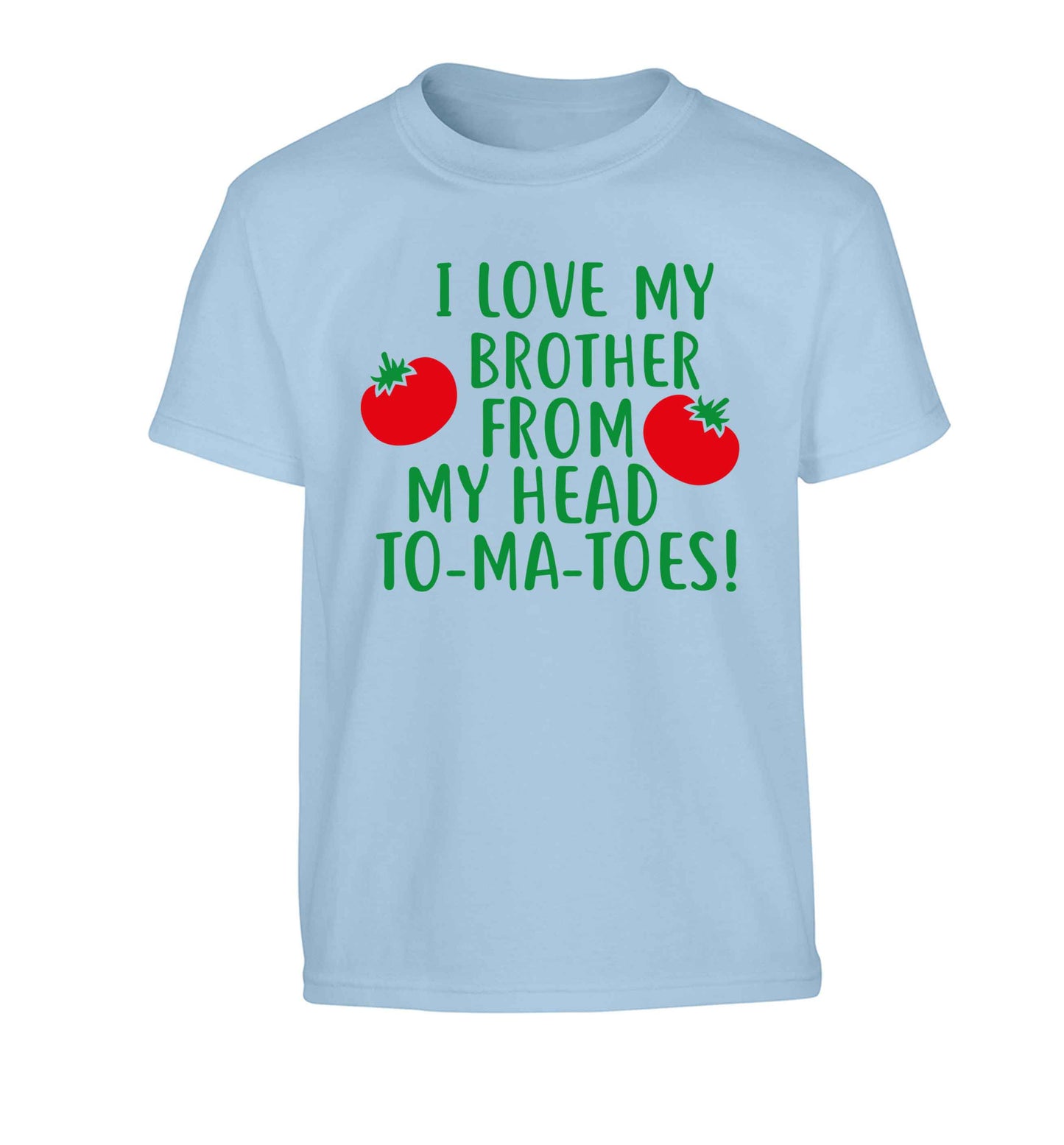 I love my brother from my head to-ma-toes Children's light blue Tshirt 12-13 Years