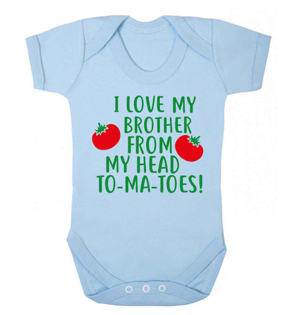 I love my brother from my head to-ma-toes Baby Vest pale blue 18-24 months
