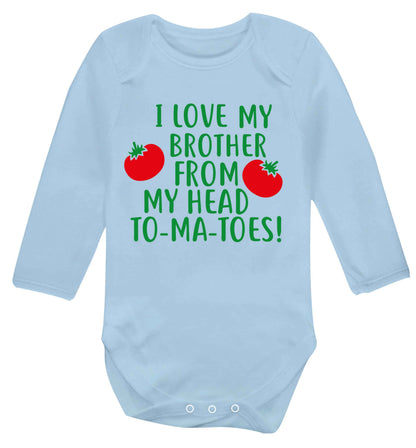 I love my brother from my head to-ma-toes Baby Vest long sleeved pale blue 6-12 months