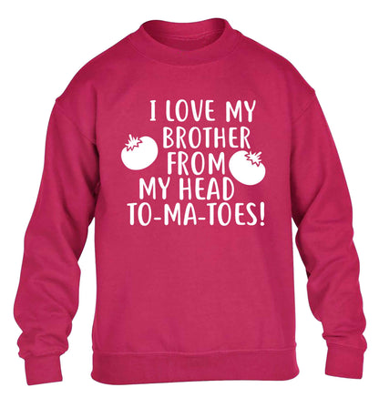 I love my brother from my head to-ma-toes children's pink sweater 12-13 Years