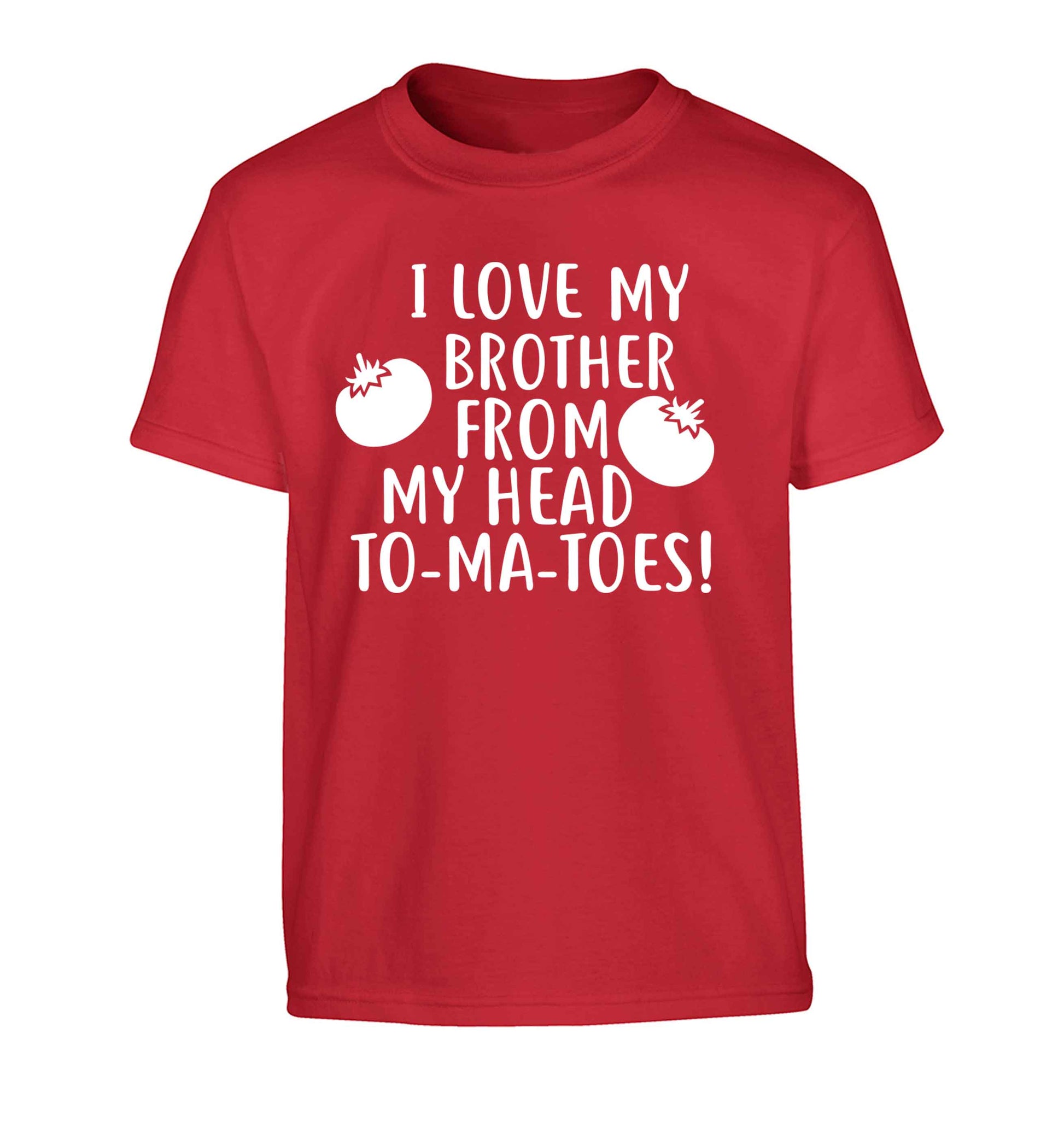 I love my brother from my head to-ma-toes Children's red Tshirt 12-13 Years