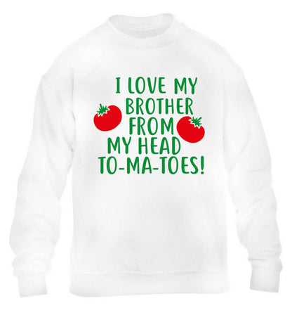 I love my brother from my head to-ma-toes children's white sweater 12-13 Years