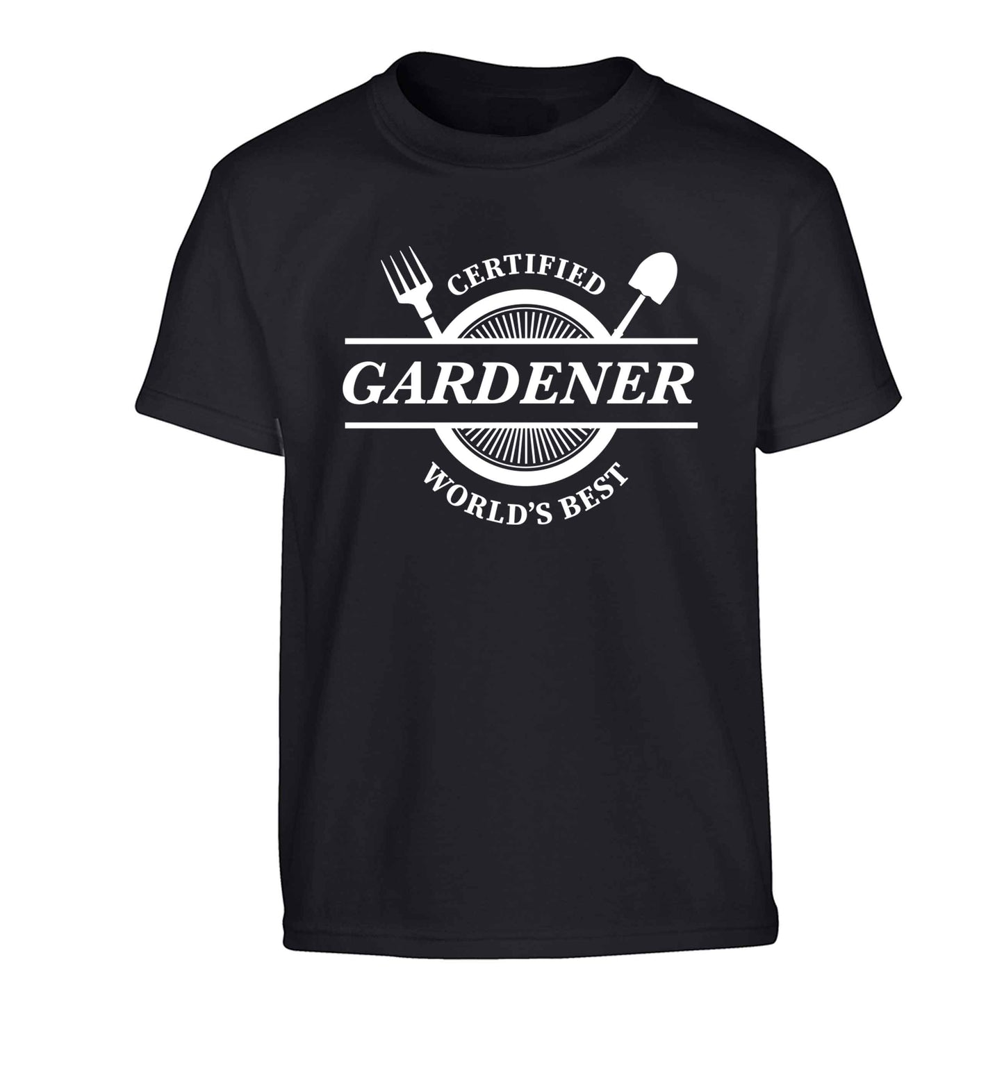 Certified gardener worlds best Children's black Tshirt 12-13 Years