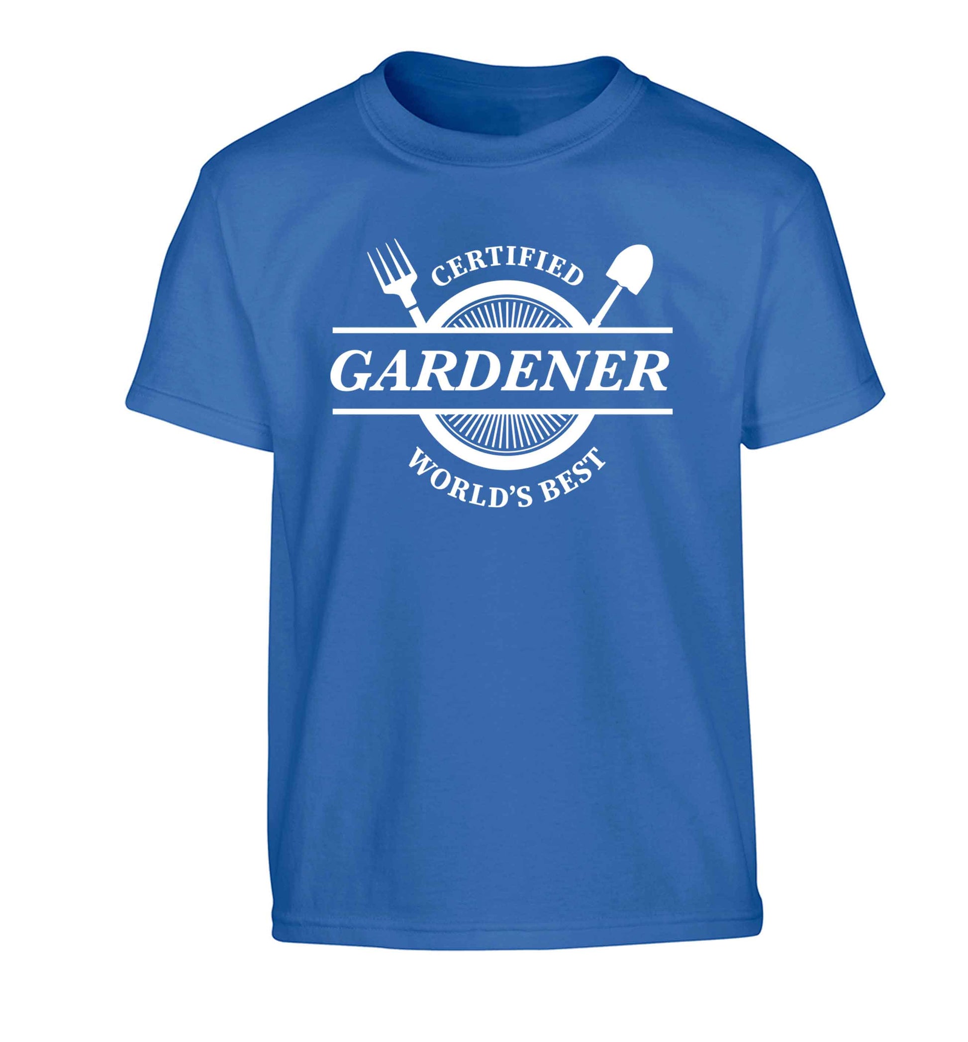 Certified gardener worlds best Children's blue Tshirt 12-13 Years