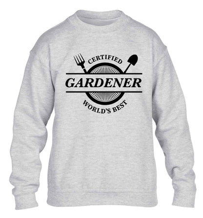 Certified gardener worlds best children's grey sweater 12-13 Years