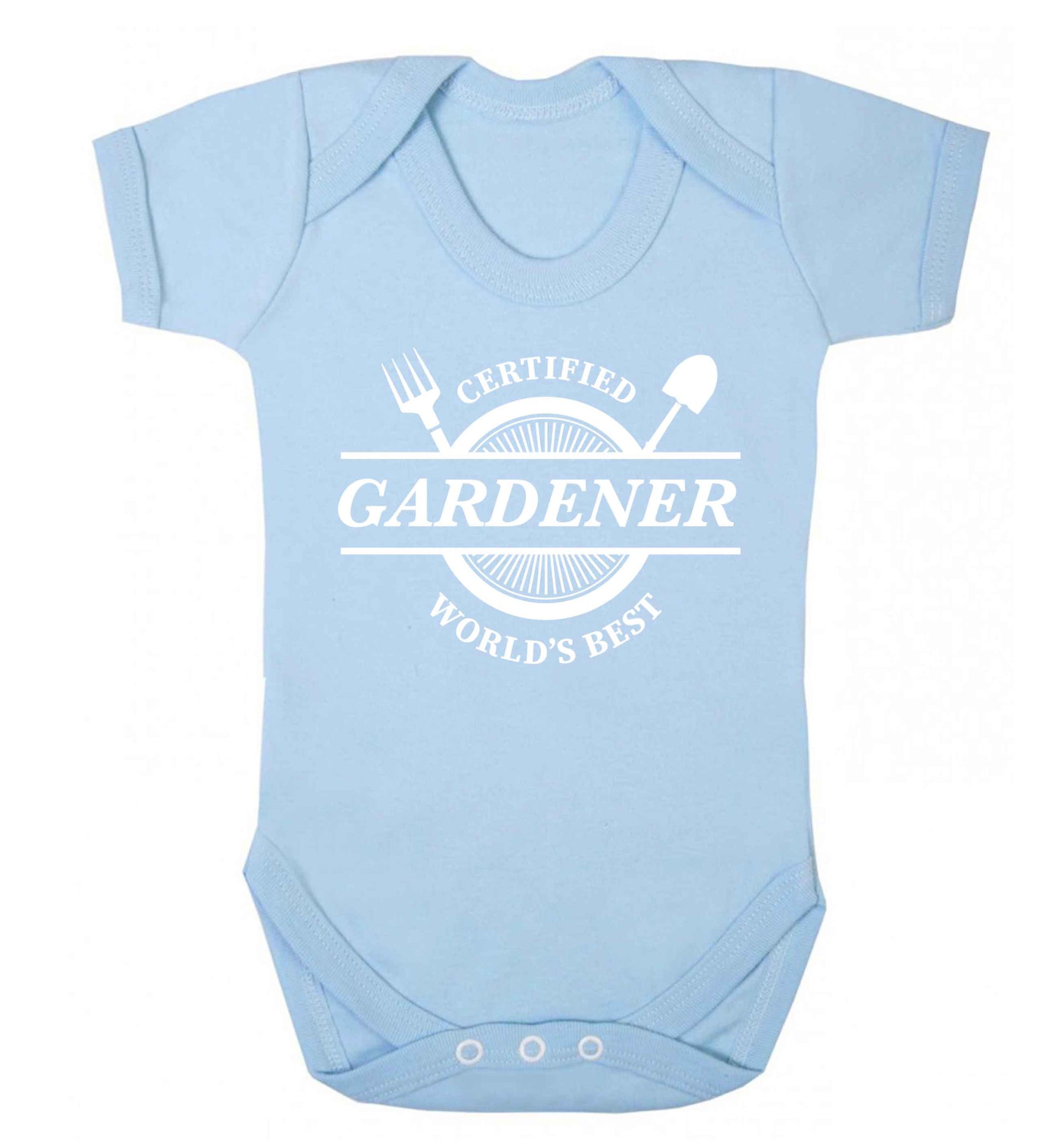 Certified gardener worlds best Baby Vest pale blue 18-24 months