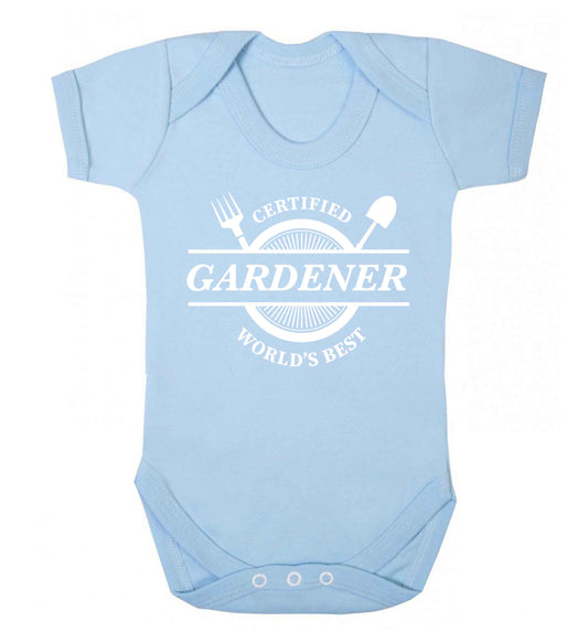 Certified gardener worlds best Baby Vest pale blue 18-24 months