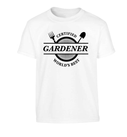 Certified gardener worlds best Children's white Tshirt 12-13 Years