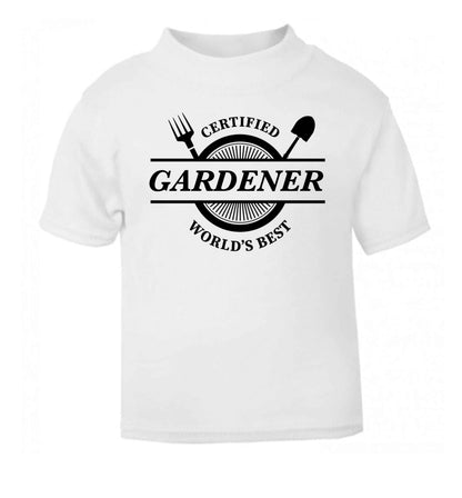 Certified gardener worlds best white Baby Toddler Tshirt 2 Years