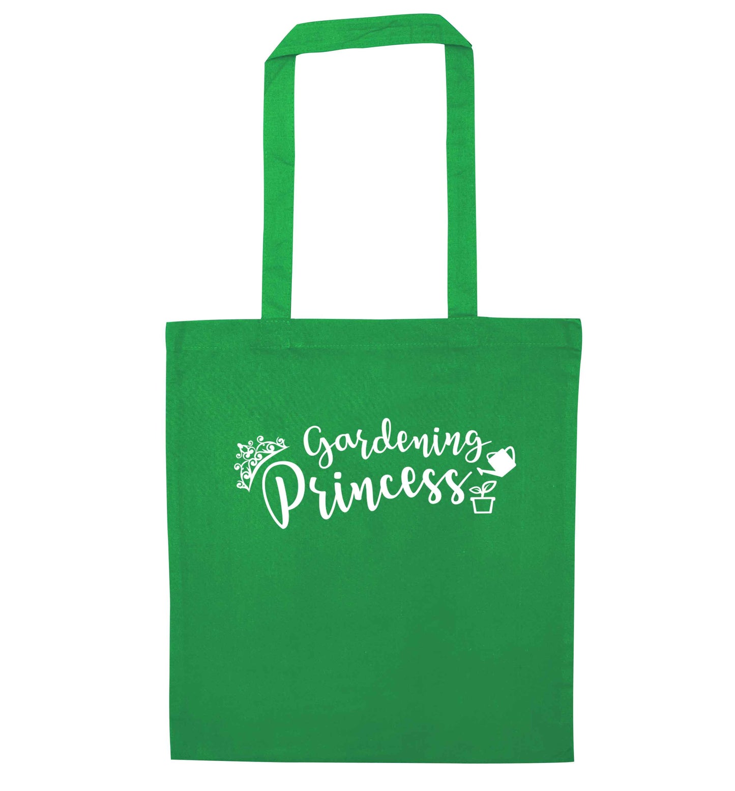 Gardening princess green tote bag