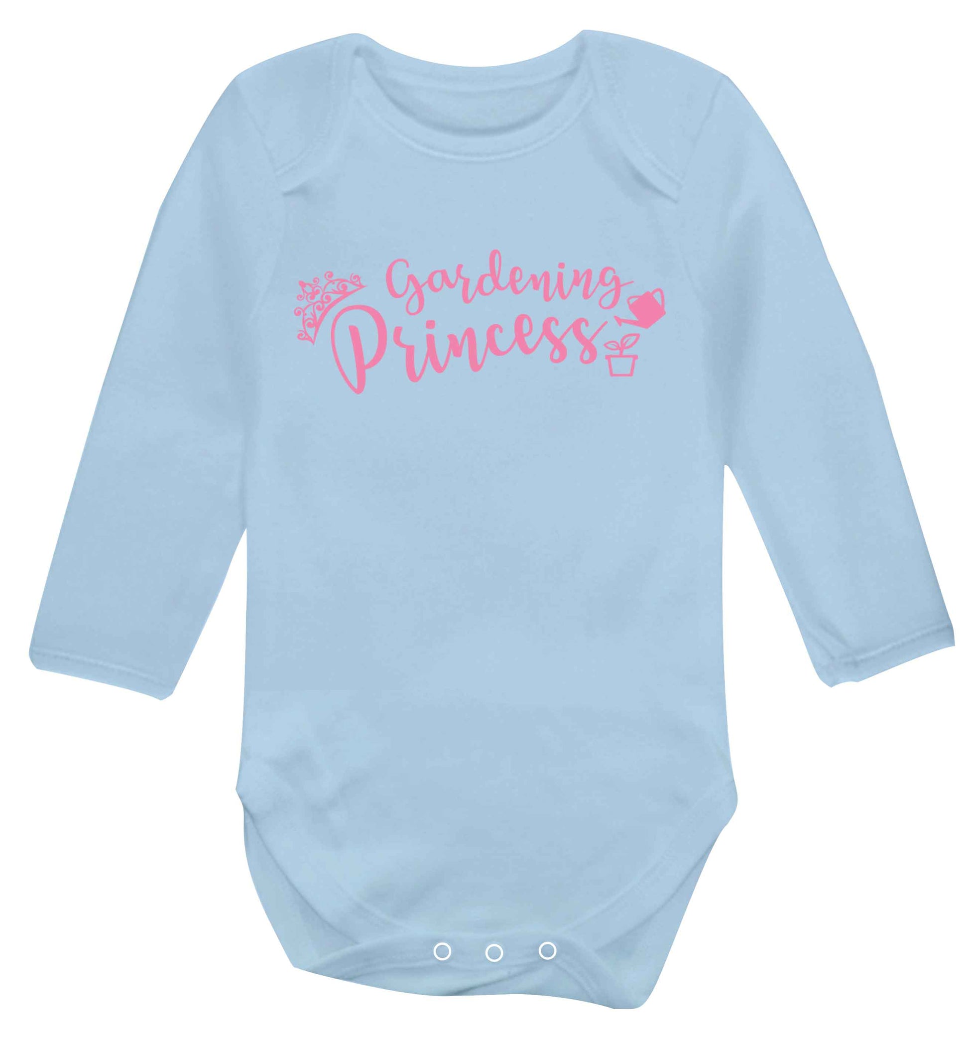 Gardening princess Baby Vest long sleeved pale blue 6-12 months