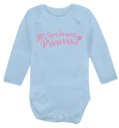 Gardening princess Baby Vest long sleeved pale blue 6-12 months