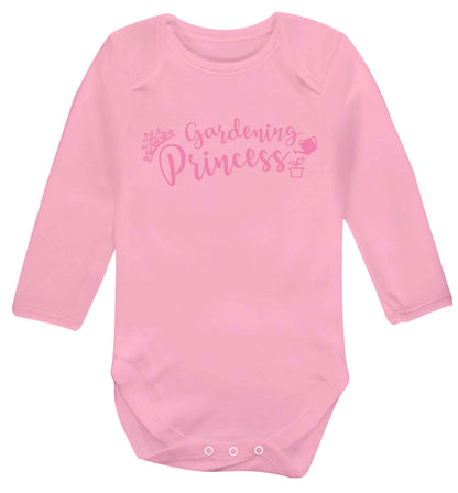 Gardening princess Baby Vest long sleeved pale pink 6-12 months