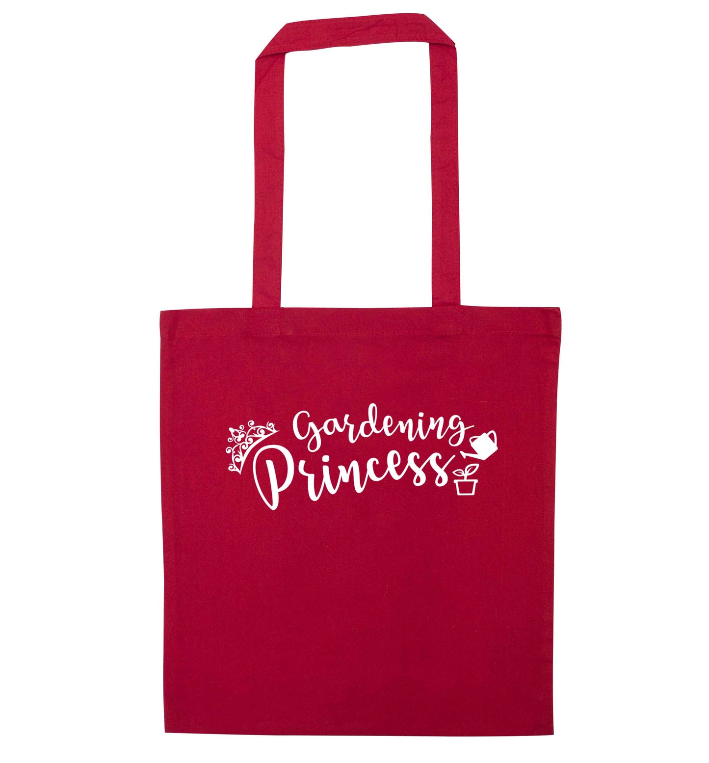Gardening princess red tote bag