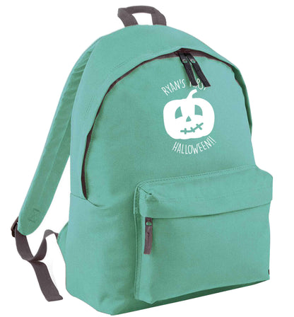 Personalised Halloween - pumpkin mint adults backpack