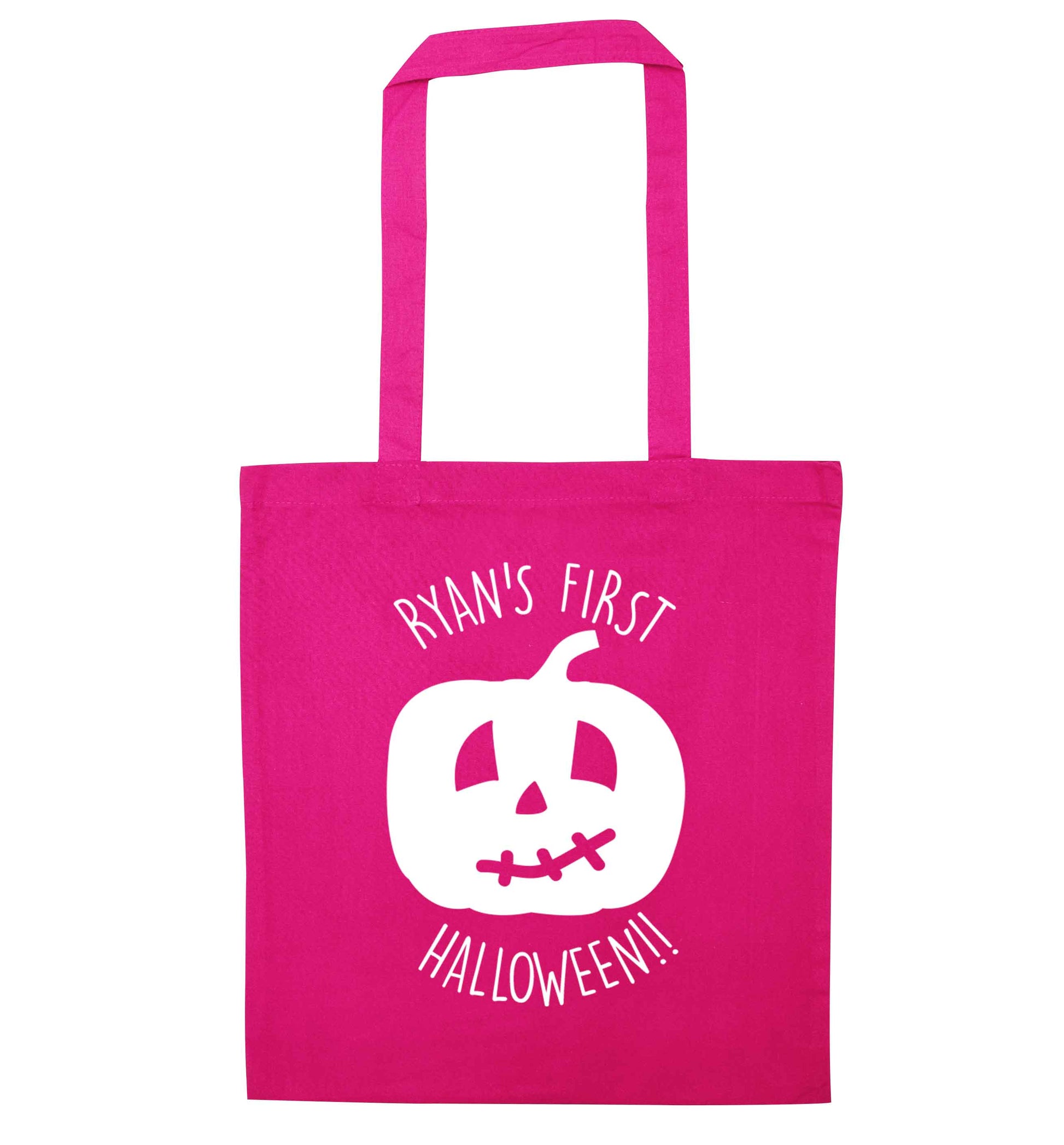 Personalised Halloween - pumpkin pink tote bag