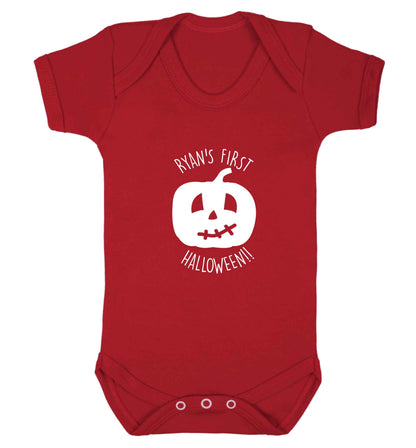 Personalised Halloween - pumpkin baby vest red 18-24 months