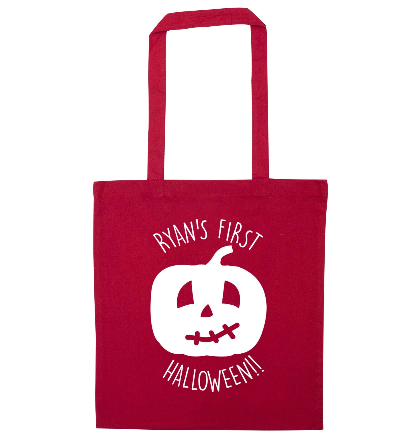 Personalised Halloween - pumpkin red tote bag