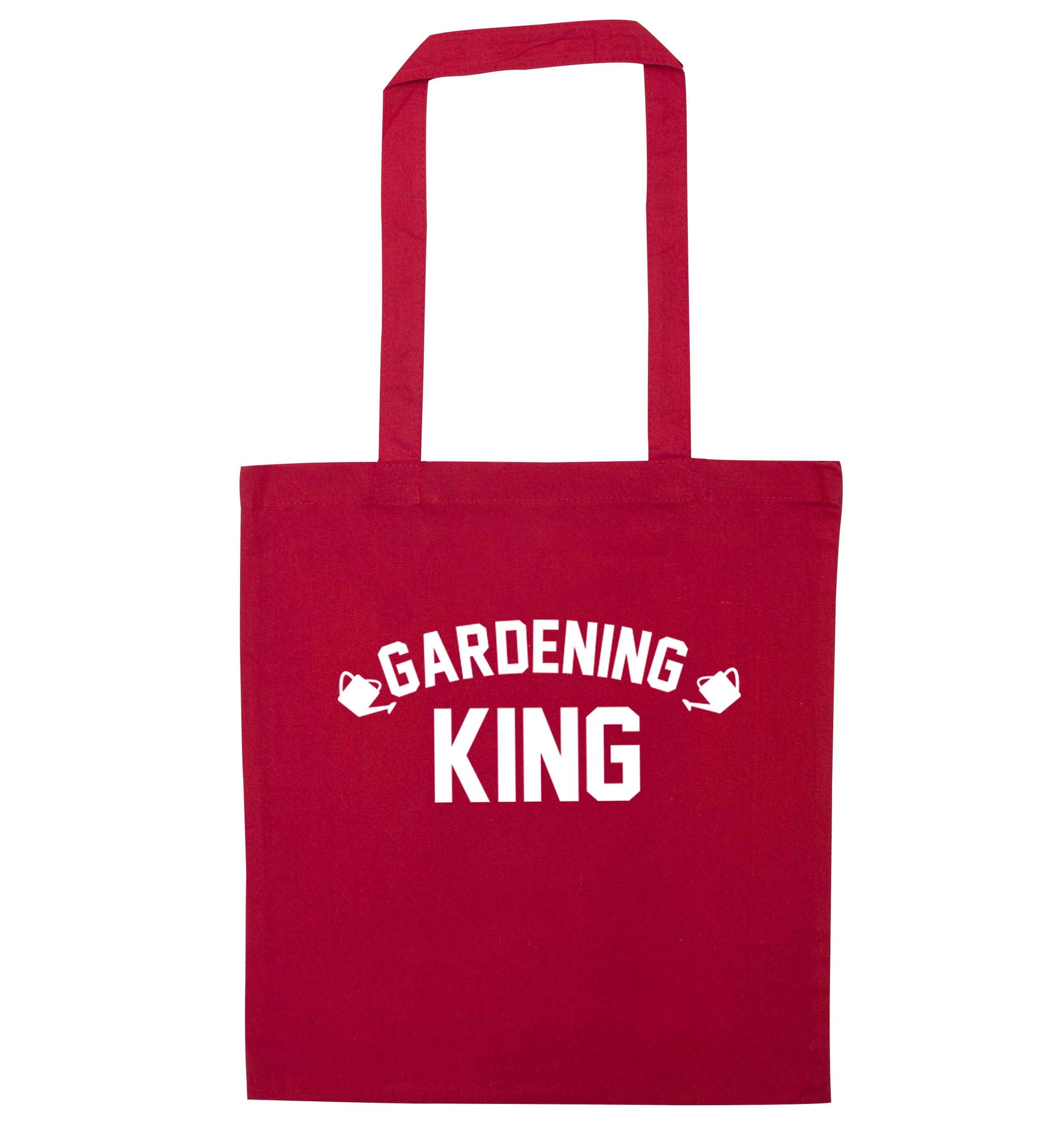 Gardening king red tote bag