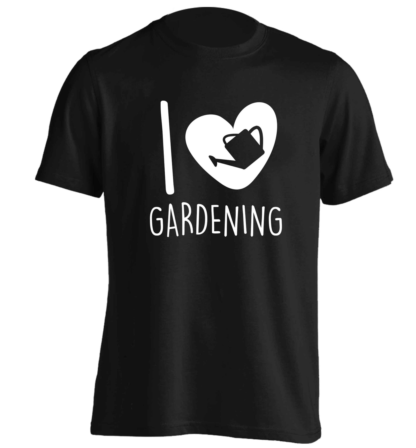 I love gardening adults unisex black Tshirt 2XL
