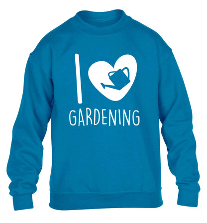 I love gardening children's blue sweater 12-13 Years