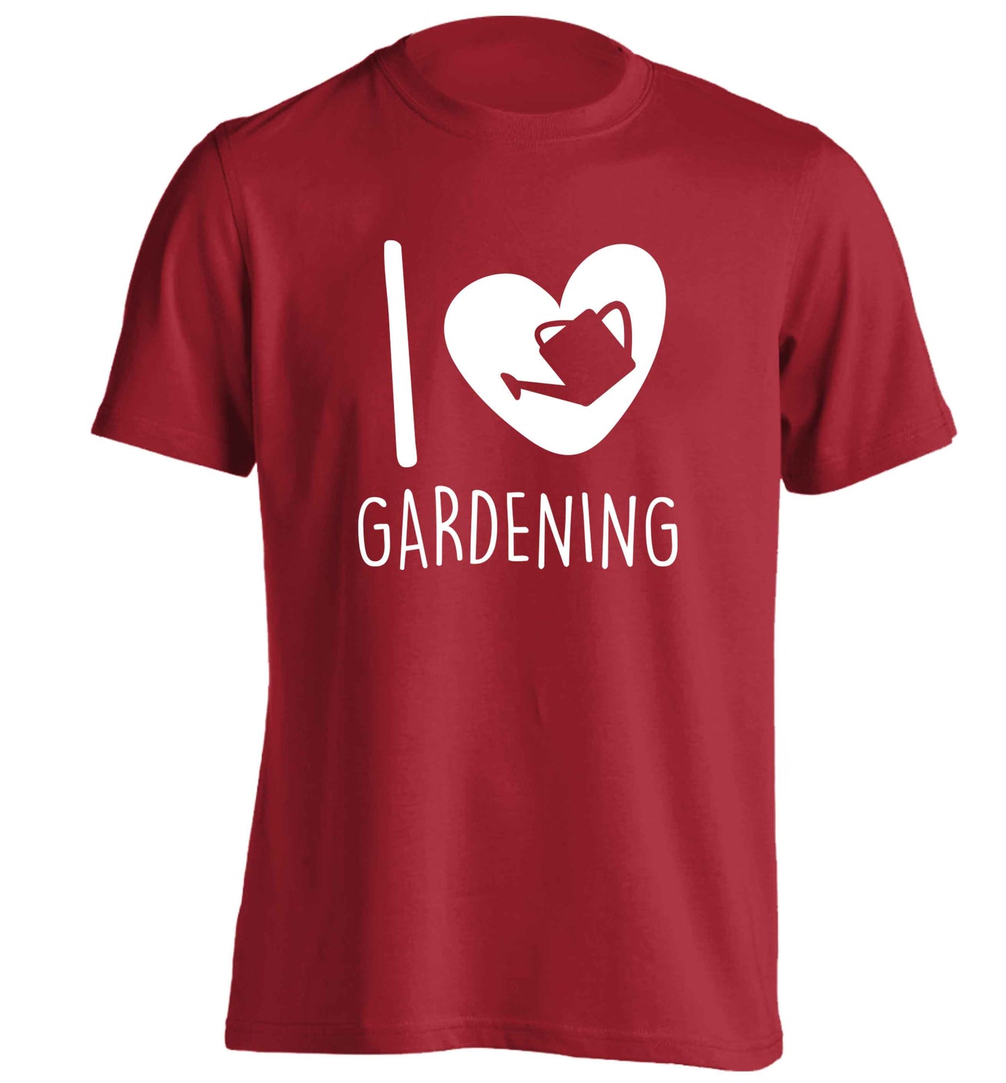 I love gardening adults unisex red Tshirt 2XL