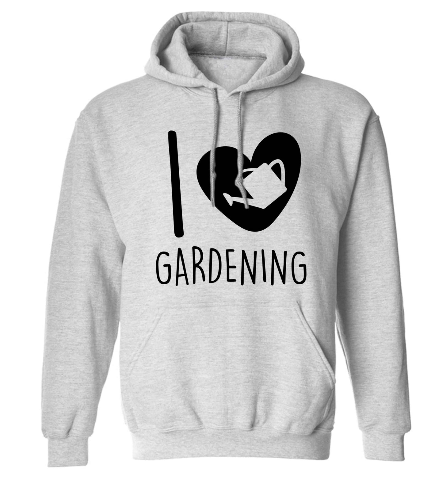 I love gardening adults unisex grey hoodie 2XL