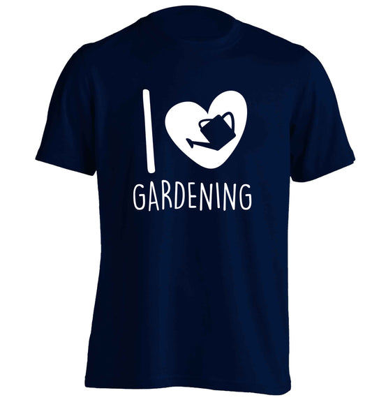 I love gardening adults unisex navy Tshirt 2XL