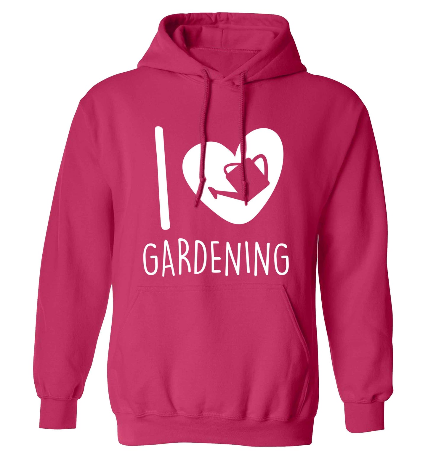 I love gardening adults unisex pink hoodie 2XL