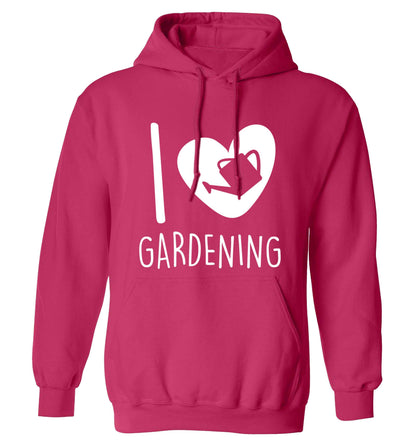 I love gardening adults unisex pink hoodie 2XL