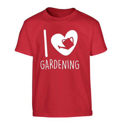 I love gardening Children's red Tshirt 12-13 Years