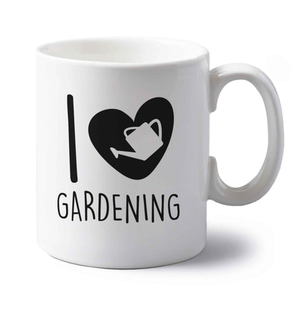 I love gardening left handed white ceramic mug 