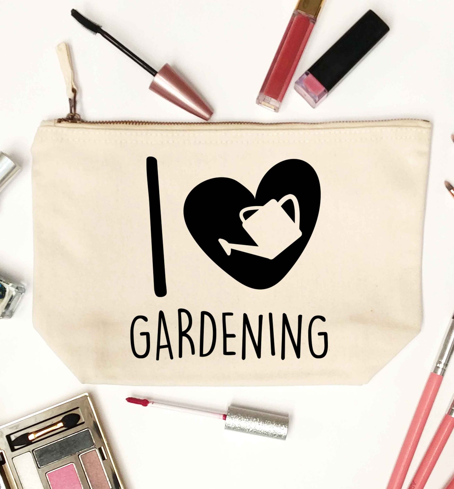 I love gardening natural makeup bag