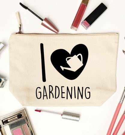 I love gardening natural makeup bag